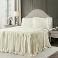 thumbnail image 1 of Lush Decor Ravello Pintuck Polyester Bedspread, King, Ivory, 3-Pc Set, 1 of 11