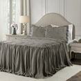 thumbnail image 1 of Lush Decor Ravello Pintuck Polyester Bedspread, Queen, Dark Gray, 3-Pc Set, 1 of 11