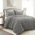 thumbnail image 1 of Lush Decor Ravello 3-Piece Gray Pintuck Duvet Cover Set, Full/Queen, 1 of 11