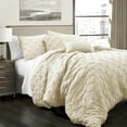 thumbnail image 1 of Lush Decor Ravello Pintuck Solid Polyester Elastic Embroidery Comforter, King, Ivory, 5-Pc Set, 1 of 11