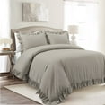 thumbnail image 1 of Lush Decor Reyna Cotton Ruffle Duvet Set, Full/Queen, Gray, 3-Pc, 1 of 11