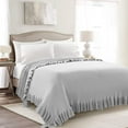 thumbnail image 1 of Lush Decor Reyna Soft Knitted Ruffle Blanket/Coverlet Light Gray Single 104X88, 1 of 11