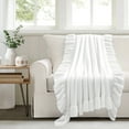 thumbnail image 1 of Lush Decor Reyna Soft Knitted Ruffle Throw White Single 50X60, 1 of 11