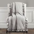 thumbnail image 1 of Lush Decor Reyna Solid Polyester Ruffle Throw, 60x50, Light Gray, Single, 1 of 11