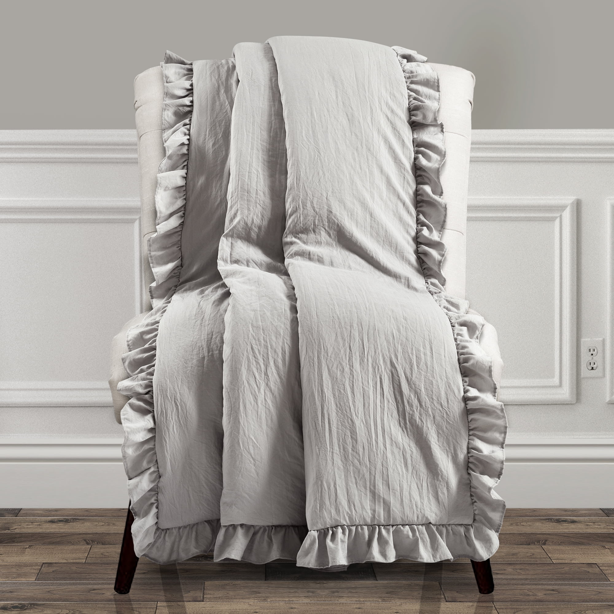 White ruffle throw hot sale