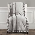 thumbnail image 1 of Lush Decor Reyna Solid Polyester Ruffle Throw, 60x50, Light Gray, Single, 1 of 4