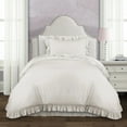 thumbnail image 1 of "Lush Decor Reyna Textured Ruffle Detail Back To Campus Dorm Room Comforter, Twin-XL, White, 2-Pc Set", 1 of 11