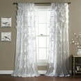 thumbnail image 1 of Lush Decor Riley Bow Ties 95" x 54" Solid White 3" Rod Pocket Single Window Panel, 1 of 11