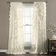 thumbnail image 1 of Lush Decor Riley Sheer 84" x 54" Solid Ivory 3" Rod Pocket Single Window Panel, 1 of 11
