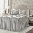 thumbnail image 1 of Lush Decor Riviera Ruffle Detail, Bedspread, King, Light Gray, 3-Pc Set, 1 of 11