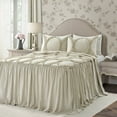 thumbnail image 1 of Lush Decor Riviera Ruffle Detail, Bedspread, Queen, Neutral, 3-Pc Set, 1 of 10