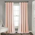 thumbnail image 1 of Lush Decor Rosalie Faux Linen Delicate Lace Edge Solid Color 3" Rod Pocket Light Filtering Window Curtain Panel, Blush, 84"L x 54"W, Set of 2, 1 of 11
