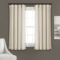 thumbnail image 1 of Lush Decor Rosalie Faux Linen Delicate Lace Edge Solid Color 3" Rod Pocket Light Filtering Window Curtain Panel, Ivory, 63"L x 54"W, Set of 2, 1 of 11