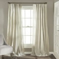 thumbnail image 1 of Lush Decor Rosalie Faux Linen Delicate Lace Edge Solid Color 3" Rod Pocket Light Filtering Window Curtain Panel, Ivory, 84"L x 54"W, Set of 2, 1 of 11