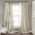 thumbnail image 1 of Lush Decor Rosalie Faux Linen Delicate Lace Edge Solid Color 3" Rod Pocket Light Filtering Window Curtain Panel, Ivory, 95"L x 54"W, Set of 2, 1 of 11
