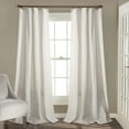 thumbnail image 1 of Lush Decor Rosalie Faux Linen Delicate Lace Edge Solid Color 3" Rod Pocket Light Filtering Window Curtain Panel, White, 95"L x 54"W, Set of 2, 1 of 11