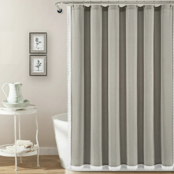 Lush Decor Rosalie Shower Curtain Light Gray Single 72x72
