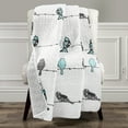 thumbnail image 1 of Lush Decor Rowley Birds Animal Print Polyester Reversible Throw, 60x50, Blue/Gray, Single, 1 of 11