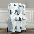 thumbnail image 1 of Lush Decor Rowley Birds Animal Print Polyester Reversible Throw, 60x50, Navy, Single, 1 of 11
