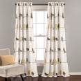 thumbnail image 1 of Lush Decor Rowley Birds Room Darkening 84" x 52" + 2" Header Animal print Yellow 100% Polyester 3" Rod Pocket 2-Pc Set Window Panel, 1 of 3