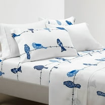 Lush Decor Rowley Birds Soft Sheet Set Navy 6Pc Full