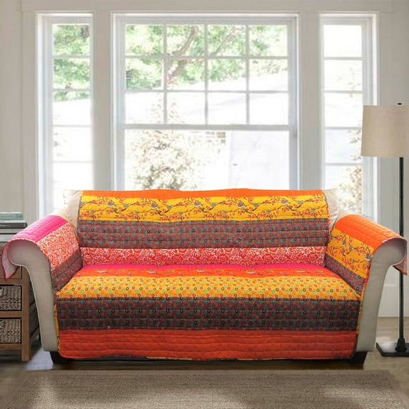 Lush Decor Royal Empire Furniture Protectors, Tangerine Sofa Couch Cover