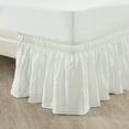 thumbnail image 1 of Lush Decor Ruched Ruffle Elastic Easy Wrap Around Solid Print 20" Drop Length Bed Skirt, Queen,King,Cal King, White, 1 of 11