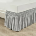thumbnail image 1 of Lush Decor Ruched Ruffle Elastic Easy Wrap Around Solid Print 20" Drop Length Bed Skirt, Twin,Twin-XL,Full, Gray, 1 of 11