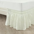 thumbnail image 1 of Lush Decor Ruched Ruffle Elastic Easy Wrap Around Solid Print Polyester 20" Drop Length Bed Skirt, Twin,Twin-XL,Full, White, 1 of 11