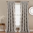 thumbnail image 2 of Lush Decor Ruffle Diamond Window Curtain Gray Set 54x84, 2 of 5
