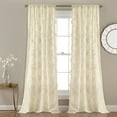 thumbnail image 1 of Lush Decor Ruffle Diamond 84" x 54" Ruffle Ivory 3" Rod Pocket 2-Piece Set Window Panel, 1 of 11