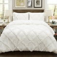 thumbnail image 1 of Lush Decor Ruffle Diamond Comforter, King, White, 3-Pc Set, 1 of 3