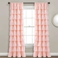 thumbnail image 1 of Lush Decor Ruffle Ruffle 84" x 50" Ruffle Blush 100% Polyester 3" Rod Pocket Single Window Panel, 1 of 9