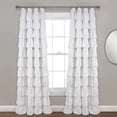 thumbnail image 1 of Lush Decor Ruffle Ruffle 95" x 50" Solid White 3" Rod Pocket Single Window Panel, 1 of 9