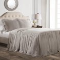 thumbnail image 1 of Lush Decor Ruffle Skirt Bedspread Gray 3Pc Set Cal King, 1 of 11