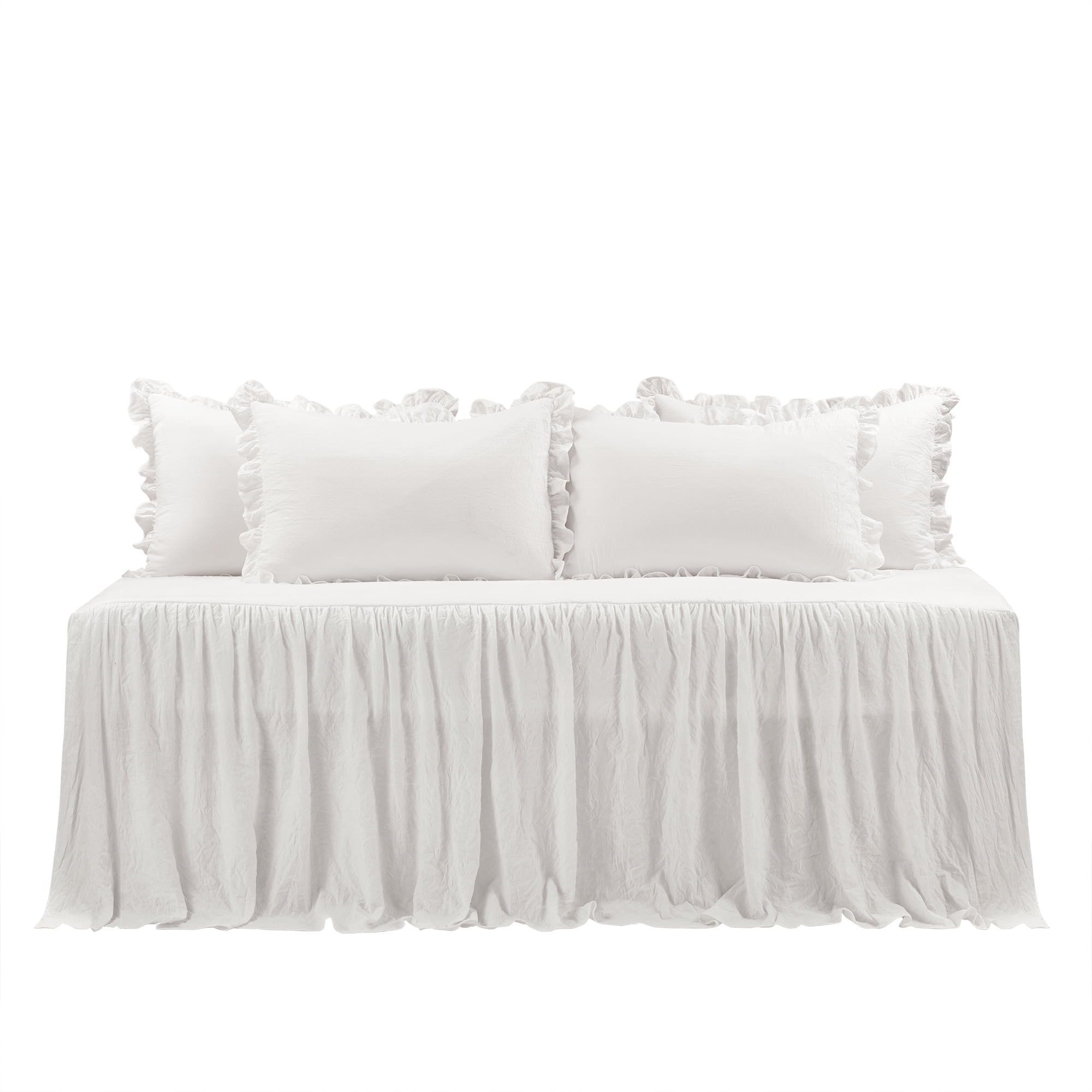 Lush Decor Ruffle Skirt Daybed Cover White 5Pc Set 39x75