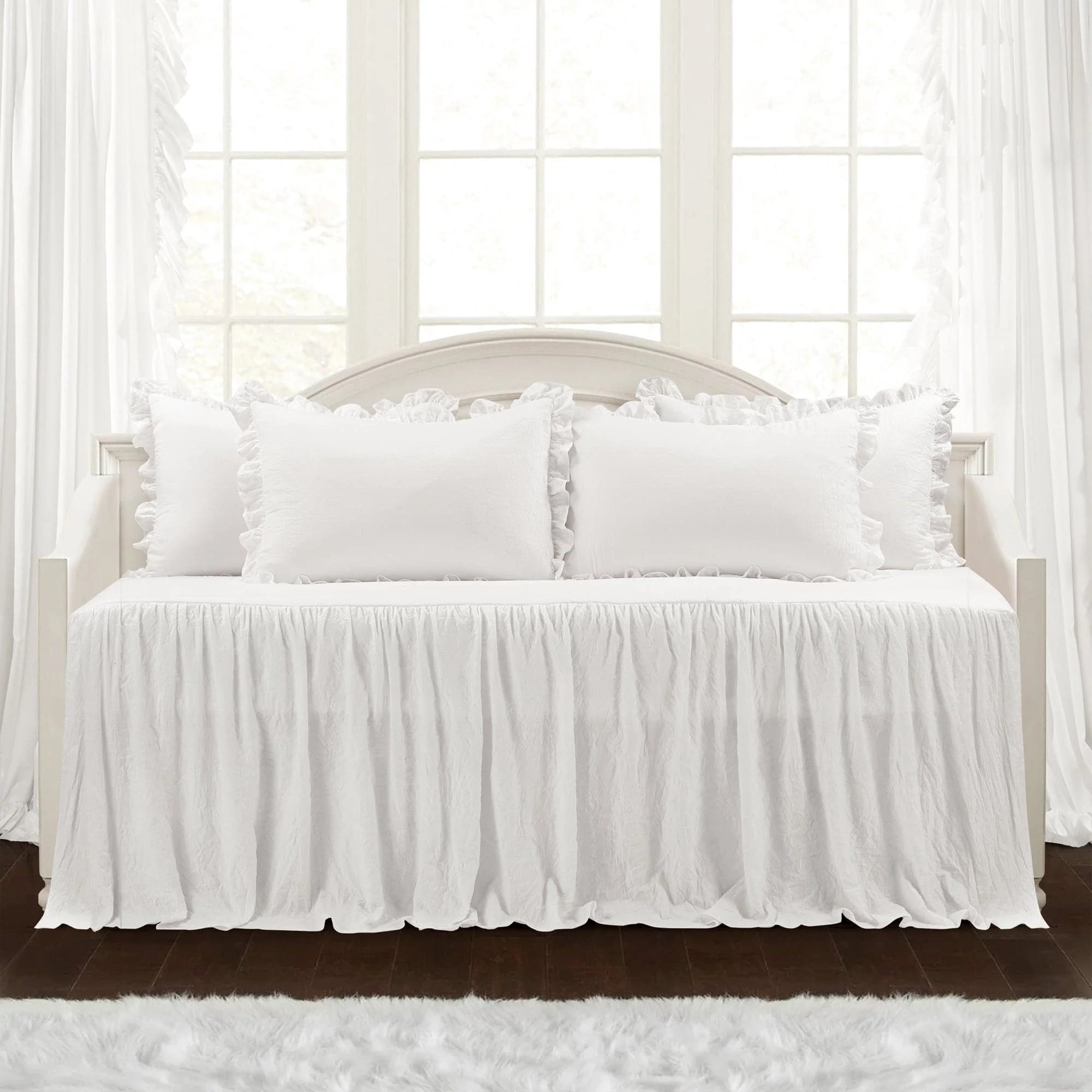 Lush Decor Ruffle Skirt Daybed Cover White 5Pc Set 39x75 - Walmart.com