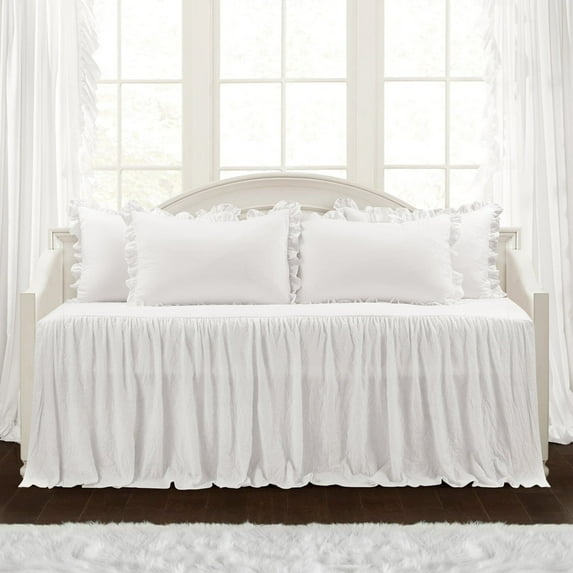 Lush Decor Ruffle Skirt Daybed Cover White 5Pc Set 39x75