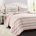 thumbnail image 1 of Lush Decor Sara Lily Reversible Quilt Pink 3Pc Set Full Queen, 1 of 8
