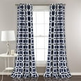 thumbnail image 1 of Lush Decor Sequoia Geo Room Darkening Window Curtain Panels Navy 52x84 Set, 1 of 2
