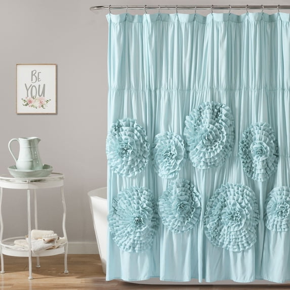 Lush Decor Serena Shower Curtain Spa Blue 72X72