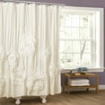 thumbnail image 1 of Lush Decor Serena Textured Polyester Shower Curtain, 72x72, Ivory, Single, 1 of 11