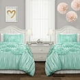 thumbnail image 1 of Lush Decor Serena 3-Piece Aqua Textured Ruffle Detail Comforter Set, Full/Queen, 1 of 2