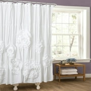 Lush Decor Serena Textured Shower Curtain, 72x72, White, Single