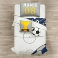 thumbnail image 1 of Lush Decor Soccer Game Reversible Oversized Kids Quilt White/Navy 4Pc Set Twin, 1 of 11