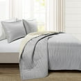 thumbnail image 1 of Lush Decor Soft Wave Silver-Infused Reversible 3-Piece Quilt Set, King, Gray/Neutral, 1 of 2