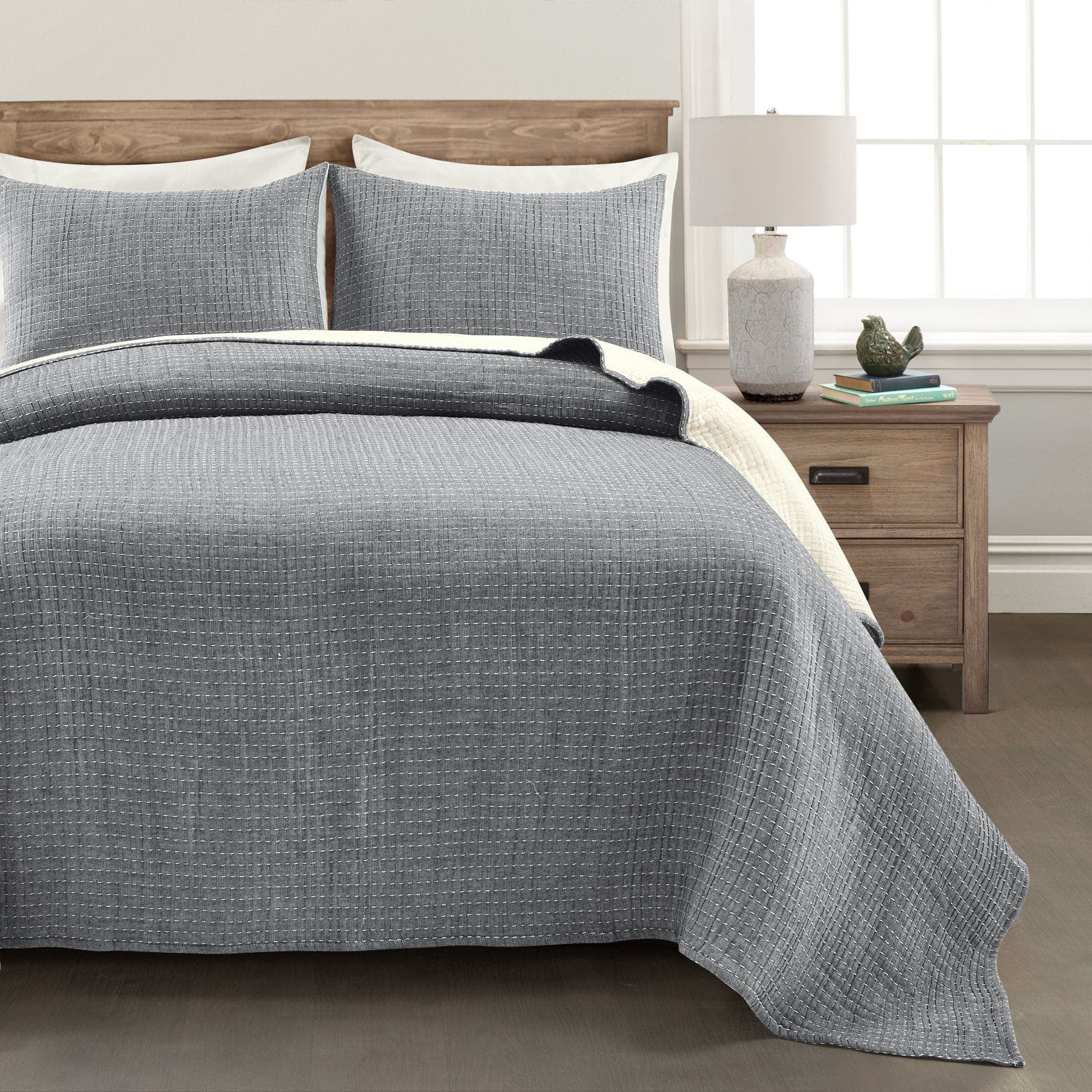 PERHOM - Juego De Edredón Tamaño King, 100% Algodón, Colcha Floral De