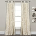 thumbnail image 1 of Lush Decor Sophia Ruffle Ruffle 84" x 40" Solid Ivory 100% Polyester Tie-Top 2-Pc Set Window Panel, 1 of 9