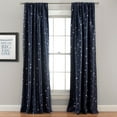 thumbnail image 1 of Lush Decor Star Blackout 95" x 52" Stars Navy 3" Rod Pocket Pair Window Panel, 1 of 10