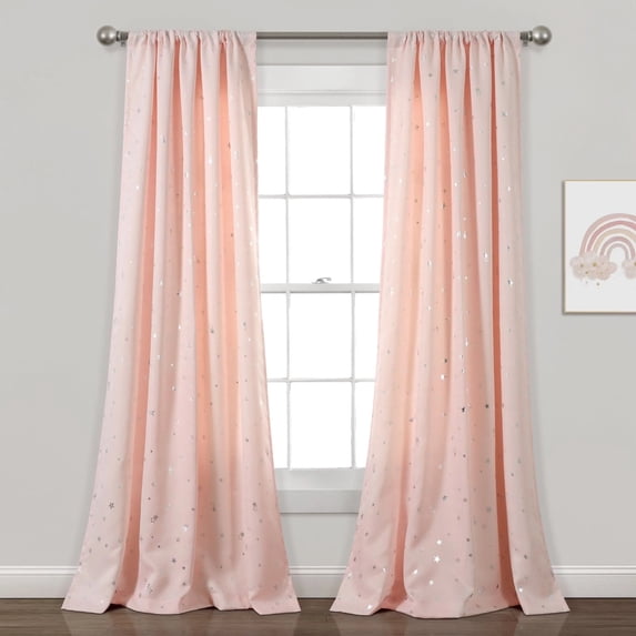 Lush Decor Star Blackout Window Curtain Panels Blush 52X84 Set